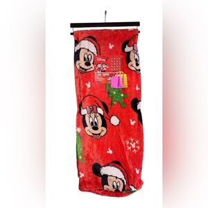 Disney Red Holiday Blanket with Mickey Mouse